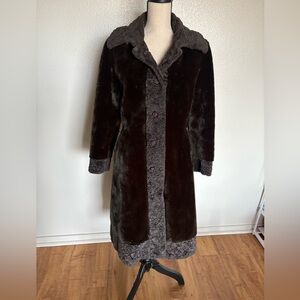 Vintage Brown Faux Fur Women's Coat